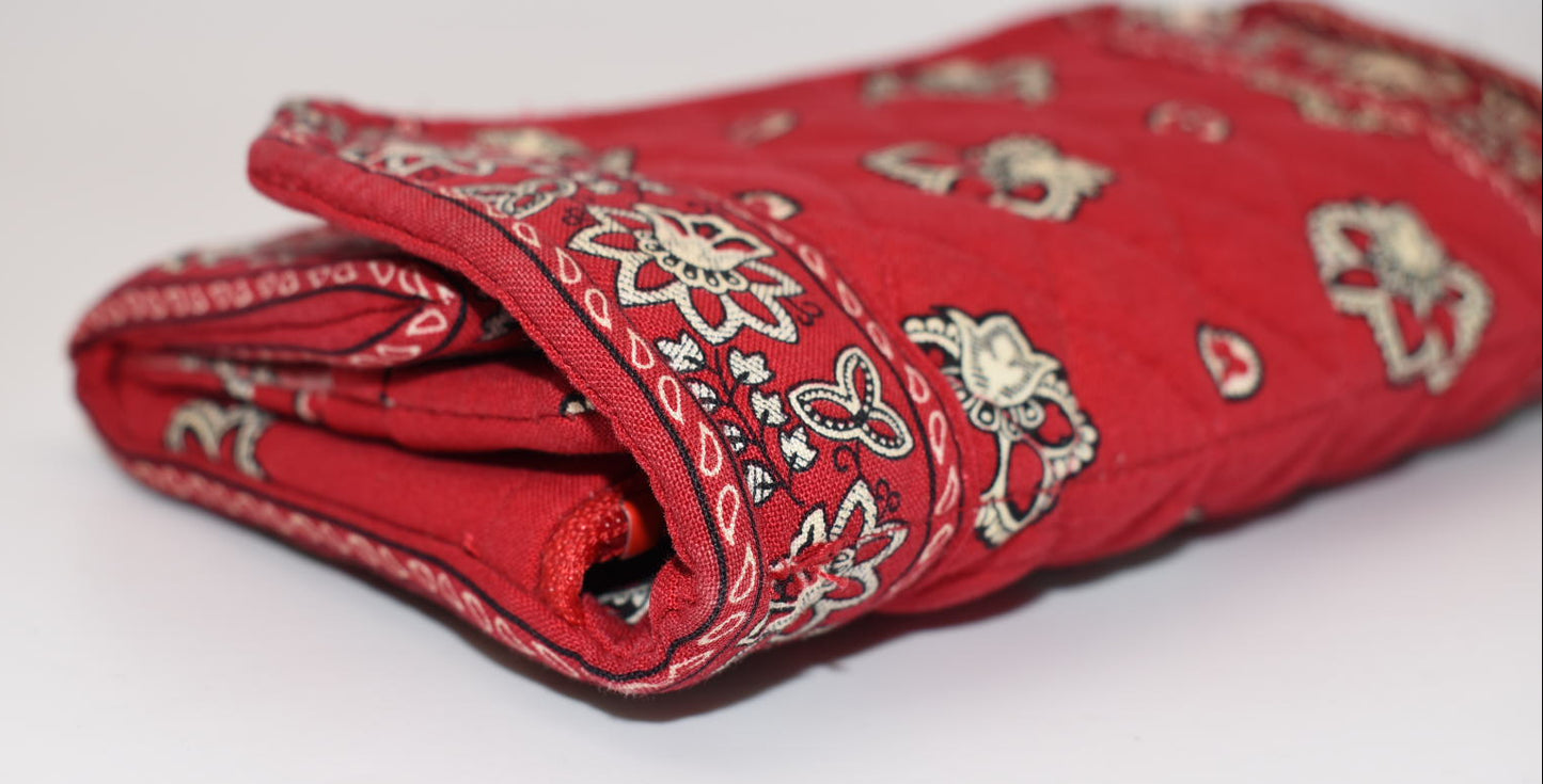 Vintage Vera Bradley Strap Crossbody Wallet in "Red Bandana" Pattern