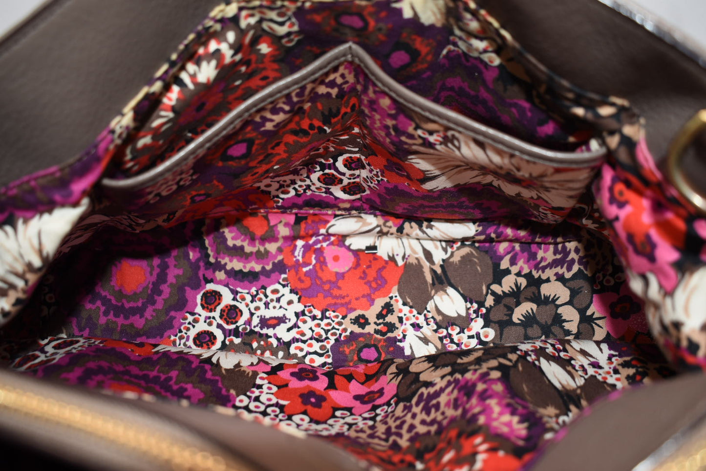 Vera Bradley Quilted Leather Large Emma Satchel Bag