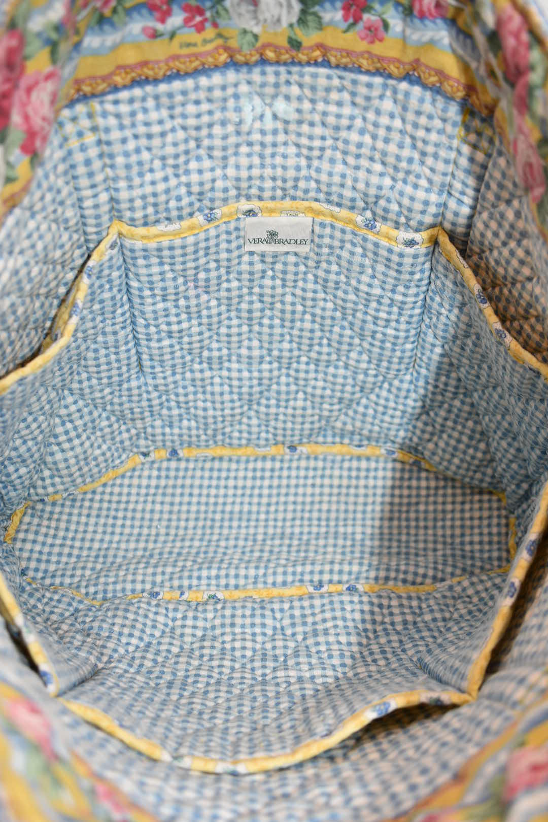 Vintage Vera Bradley Large Vera Tote Bag in "Elizabeth-1997" Pattern