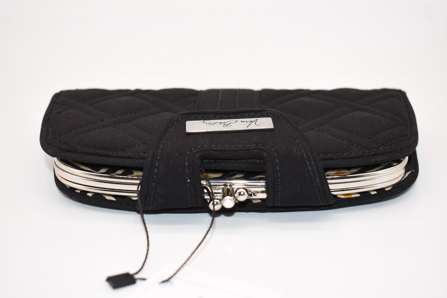 Vera Bradley Microfiber Kiss & Snap Clutch Wallet in Black