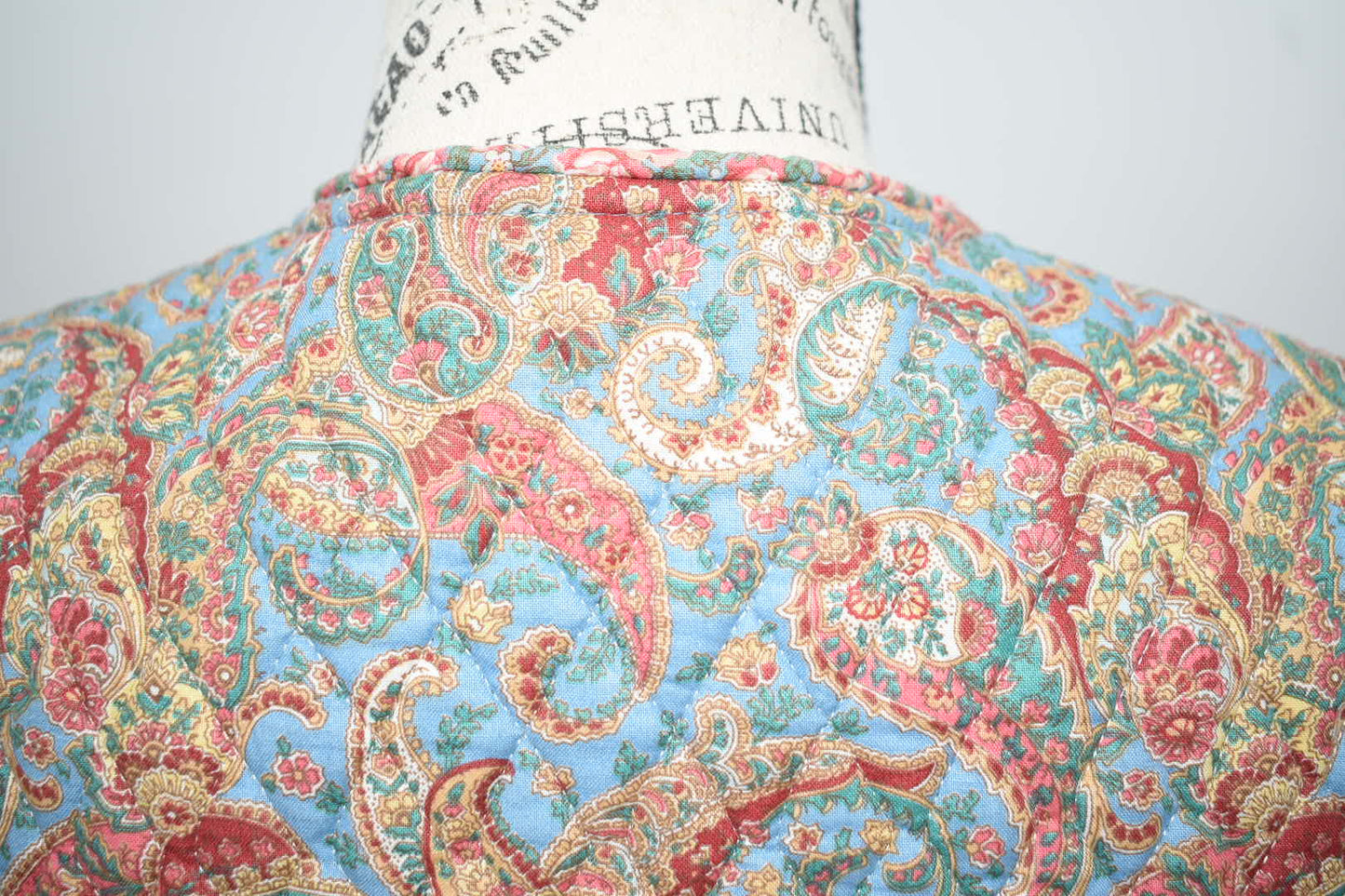 Vintage Vera Bradley Large Cropped Jacket in "Sky Blue Paisley -1987" Pattern