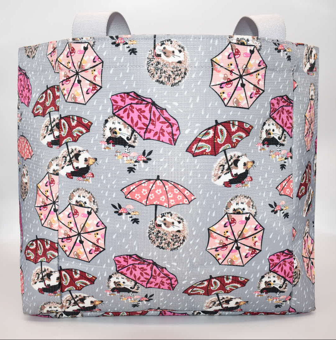 Vera Bradley Medium Family Tote Bag in "It's Raining Hedgehogs" Pattern