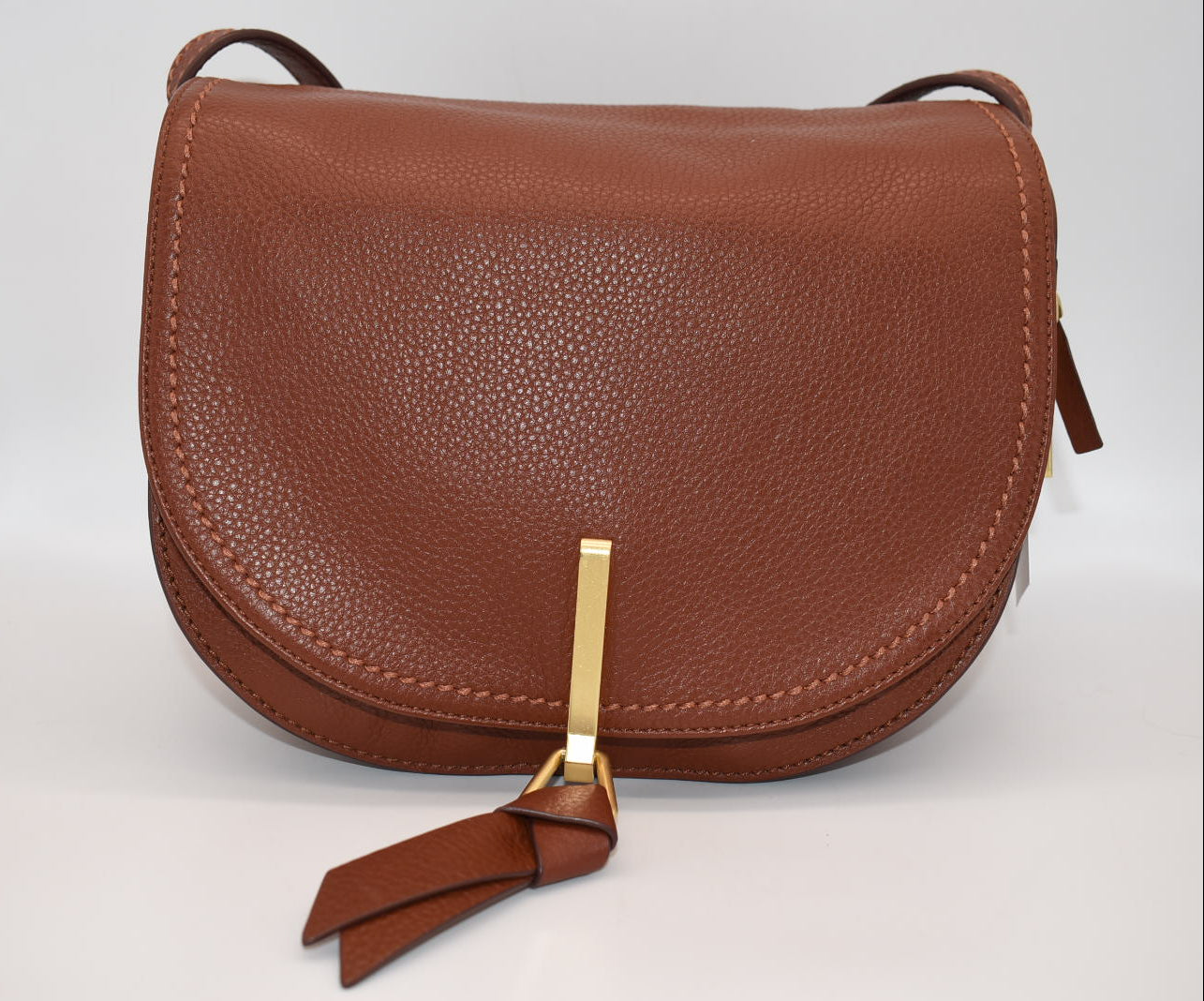 Vera Bradley Carson Leather Saddle Crossbody Bag in "Acorn"