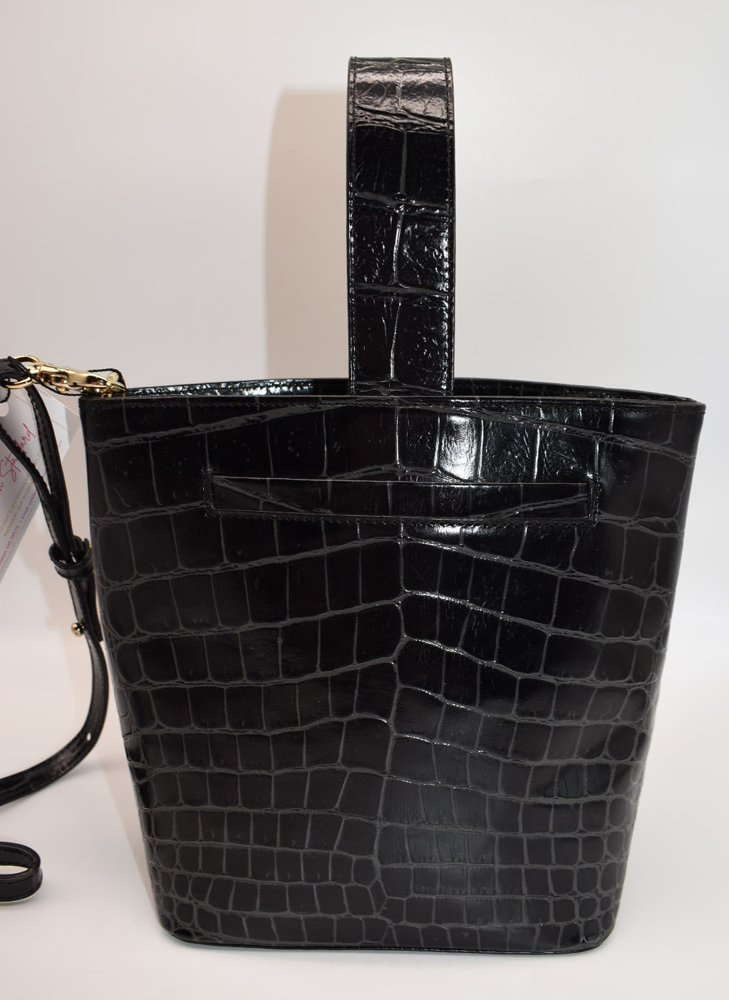 Brahmin Faith Top Handle Leather Convertible Bag in "Black Veil" Pattern