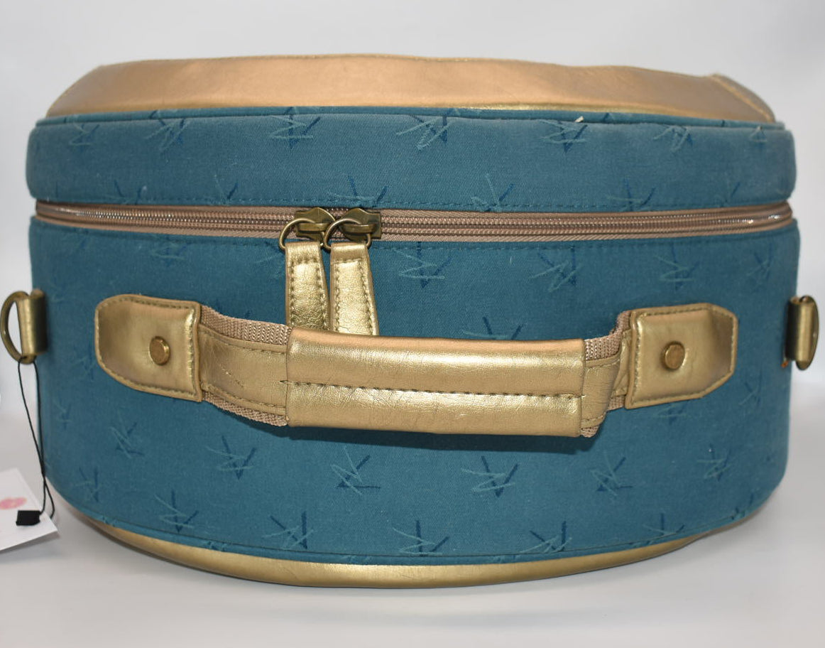 Vintage Arizona Round Weekend Luggage Bag with Fleur de Lis