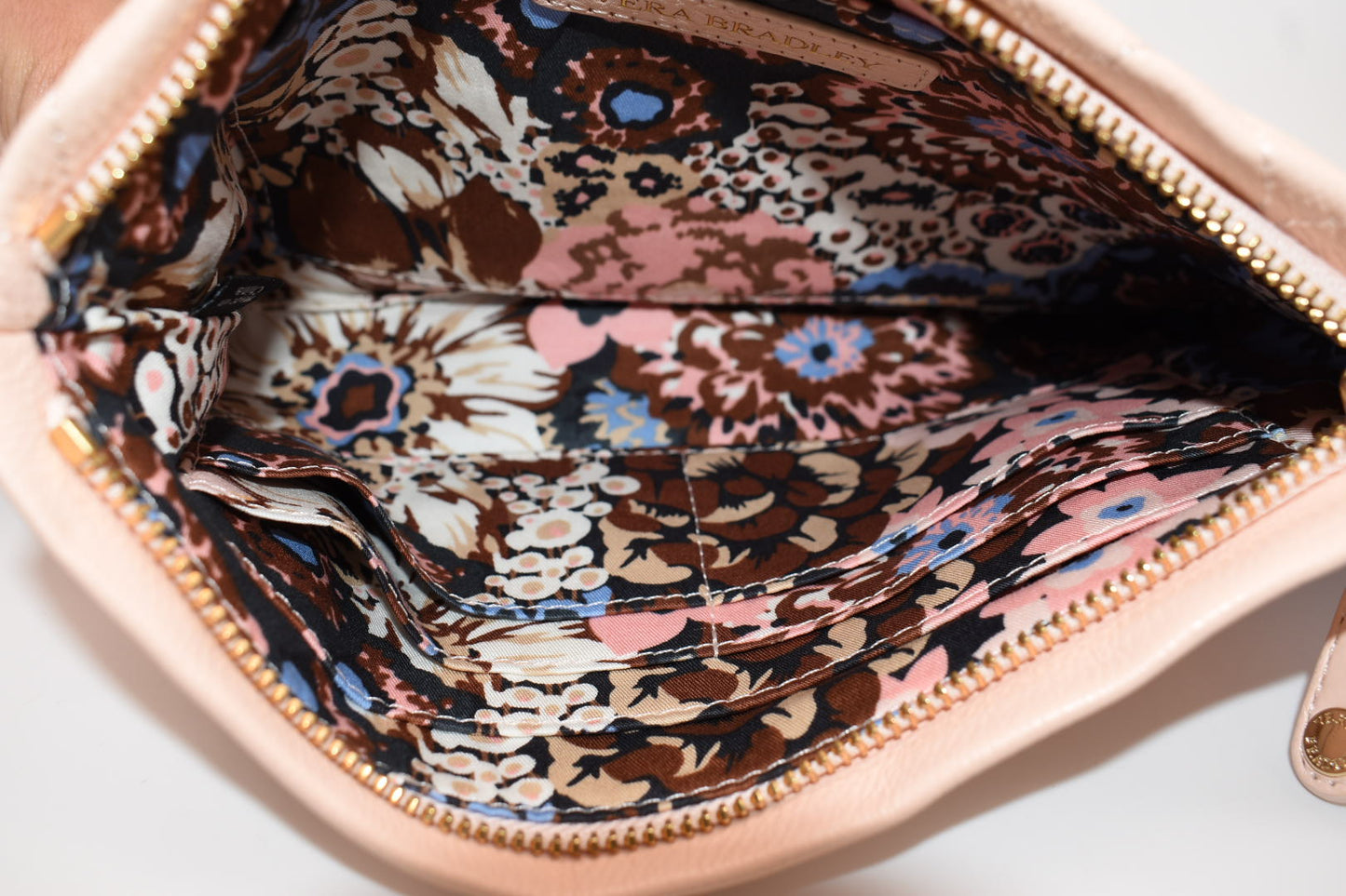 Vera Bradley Quilted Leather Mia Wristlet in Blush