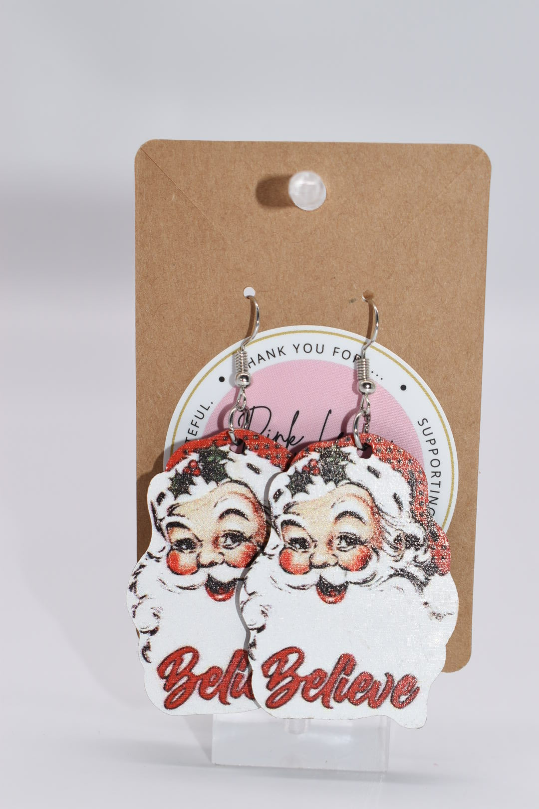 Seasonal Earrings: Santa Believe Drop Earrings