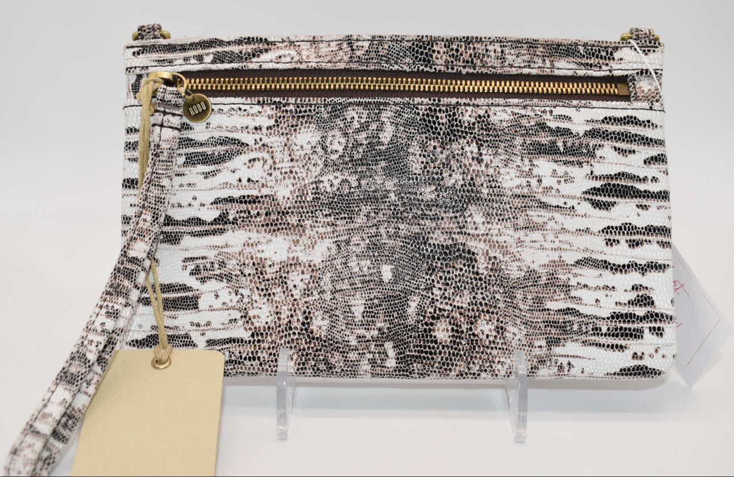 HOBO Intl GO Day Wristlet in Leather Lizard Print