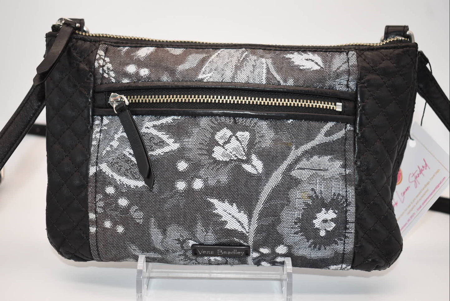 Vera Bradley Carryall Crossbody Bag in "Foxwood Navy" Pattern