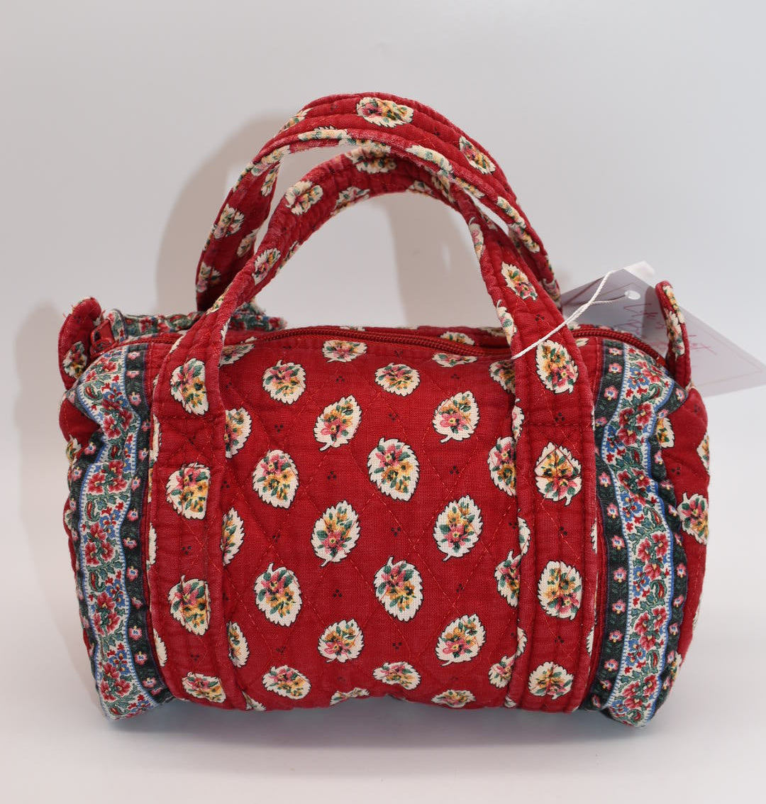 Vintage Vera Bradley Small Satchel Bag in "Red Leaf -1997" Pattern