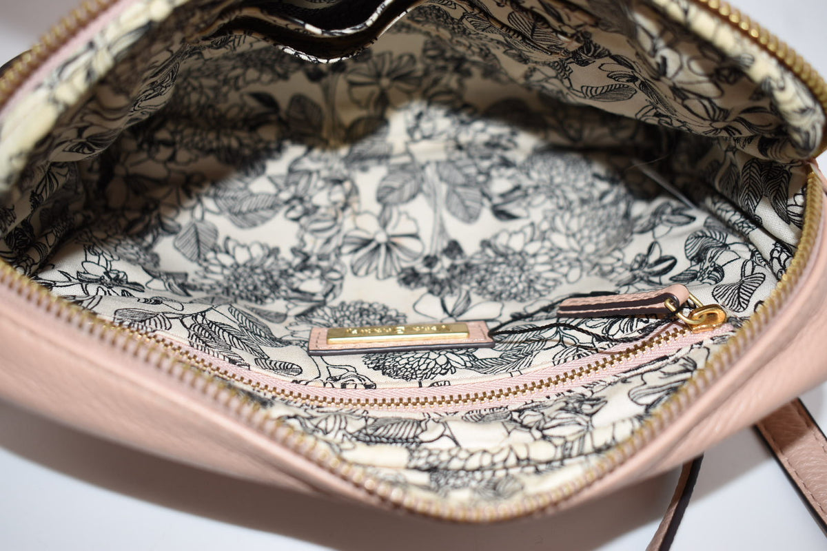 Vera Bradley RFID Mallory Petite Leather Crossbody Bag in "Pink Sands"