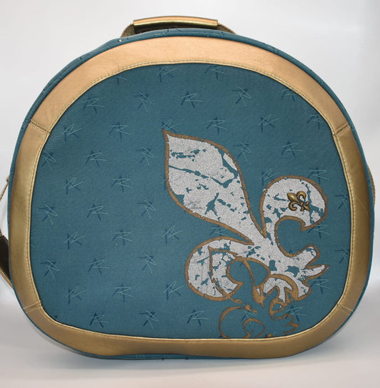 Vintage Arizona Round Weekend Luggage Bag with Fleur de Lis