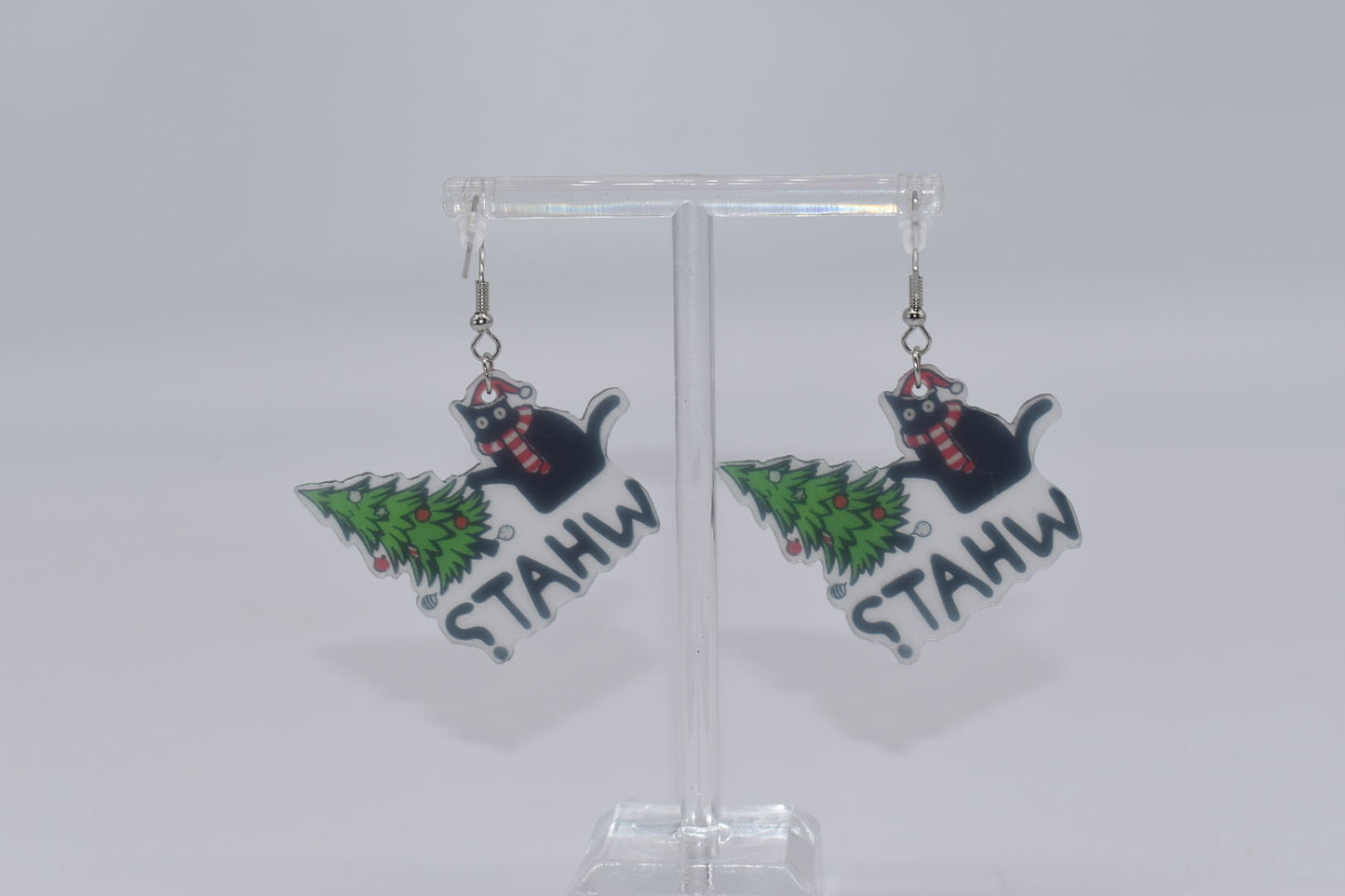 Seasonal Earrings: "Frisky Whisker Christmas" Drop Earrings