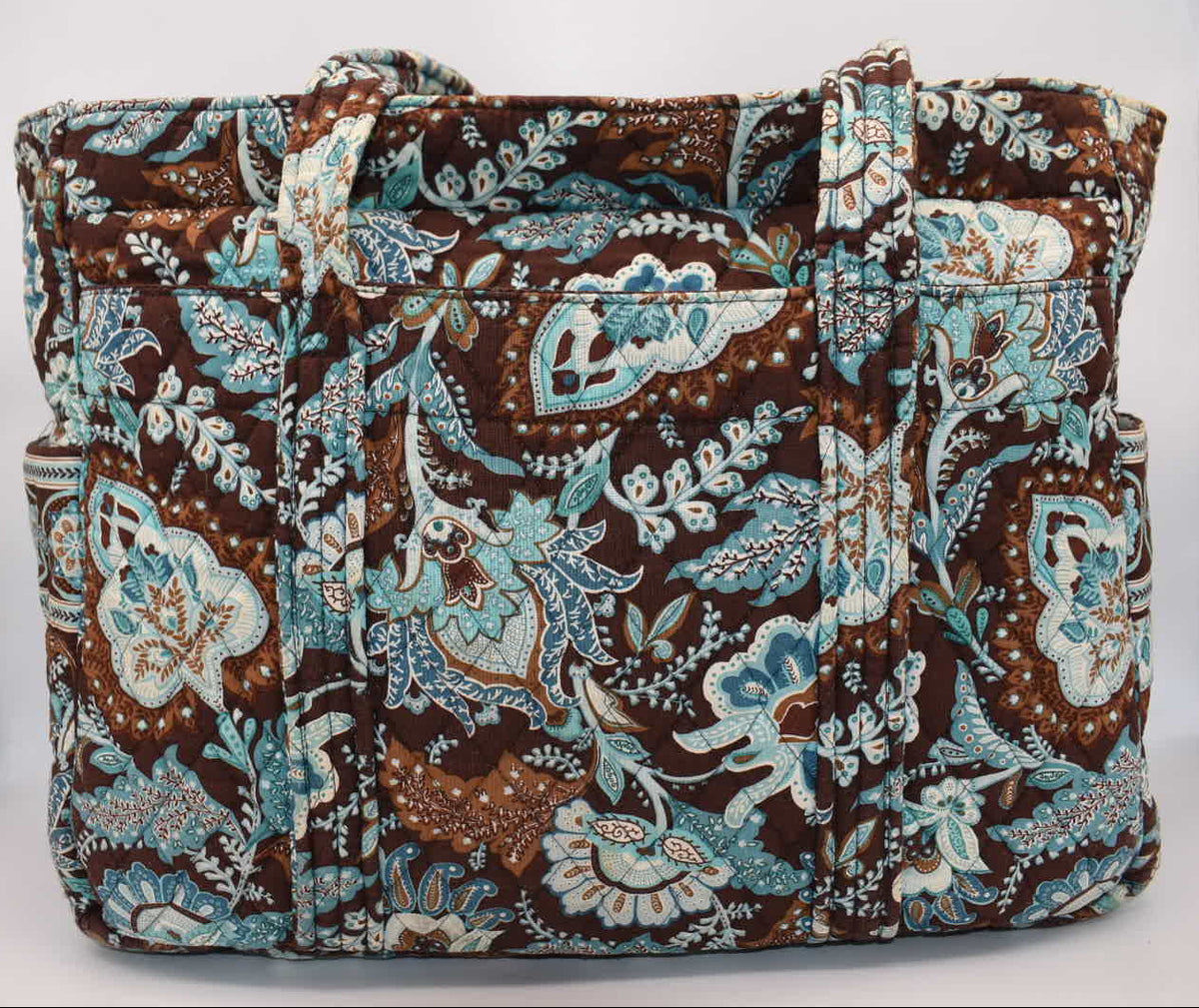 Vera Bradley Travel Zip Tote Bag in "Java Blue" Pattern