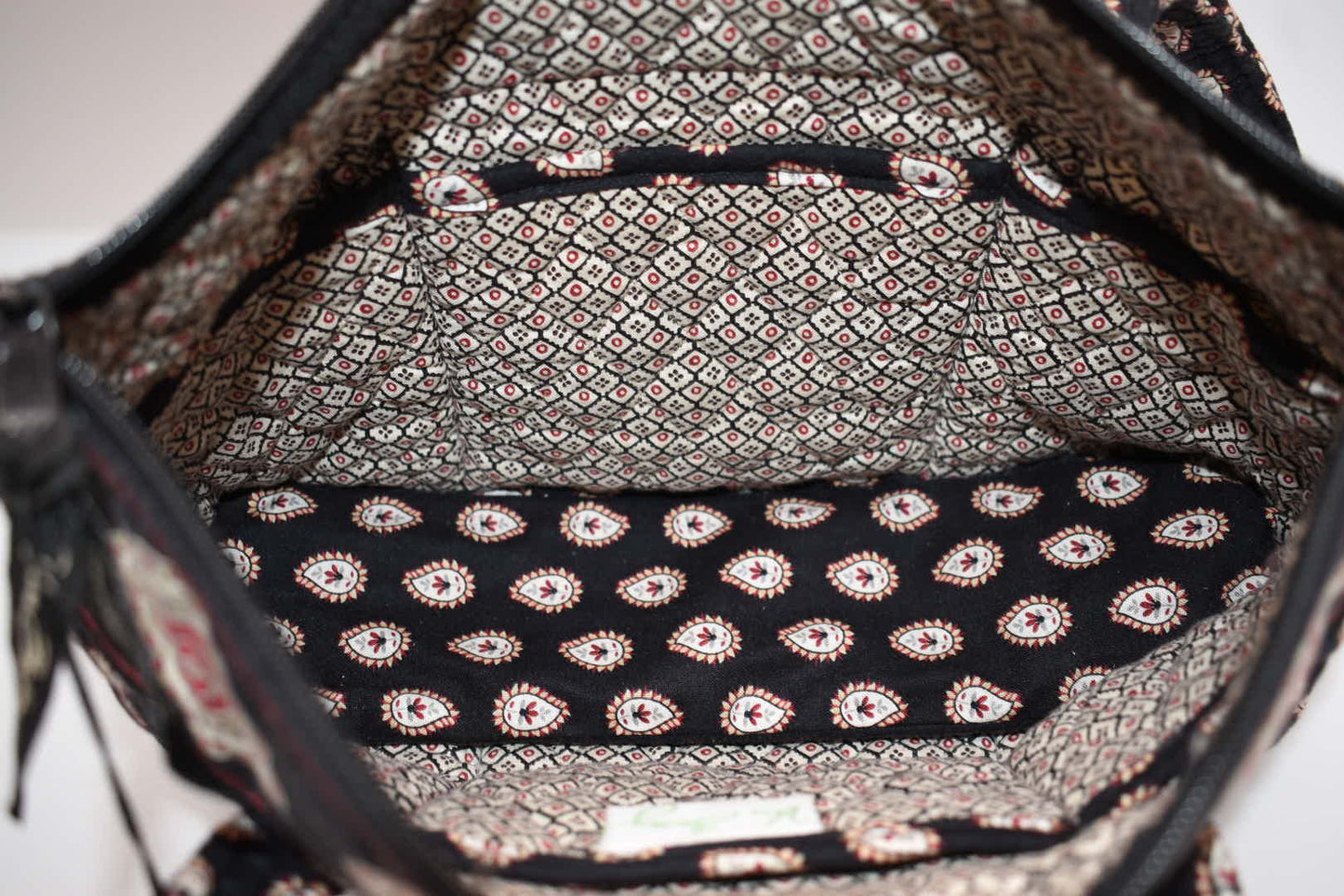 Vera Bradley Little Betsy Shoulder Bag in "Classic Black" Pattern