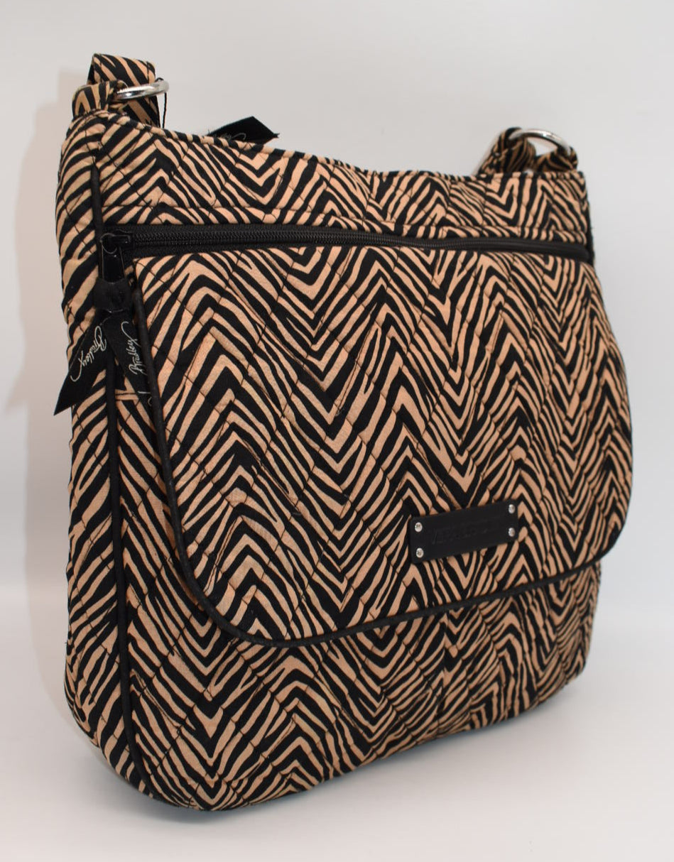 Vera Bradley Double Zip Mailbag Crossbody Bag in "Tiger Print" Pattern