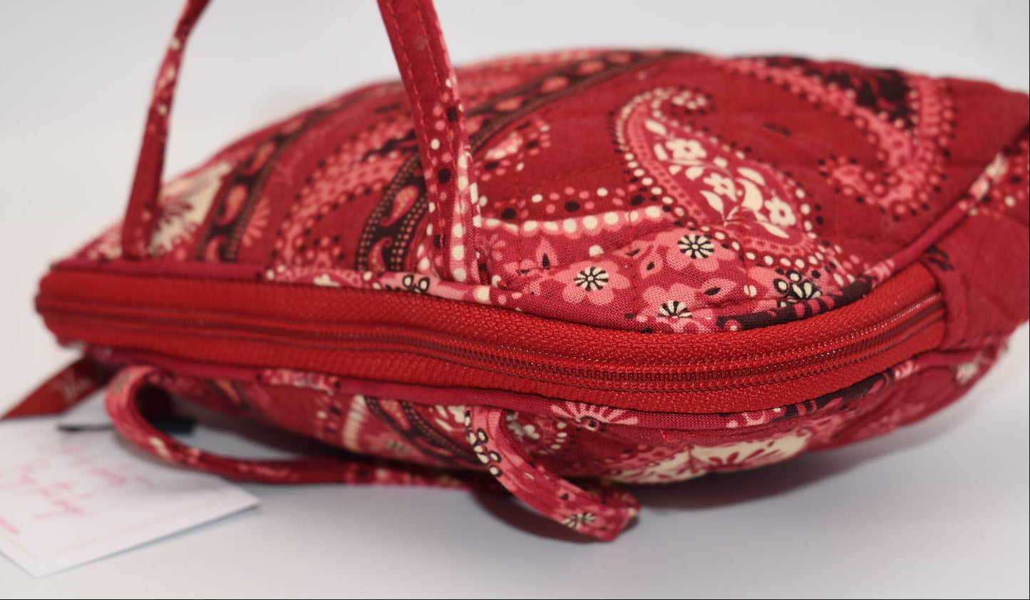 Vera Bradley Quilted Cosmetic Bag in "Mesa Red Paisley" Pattern