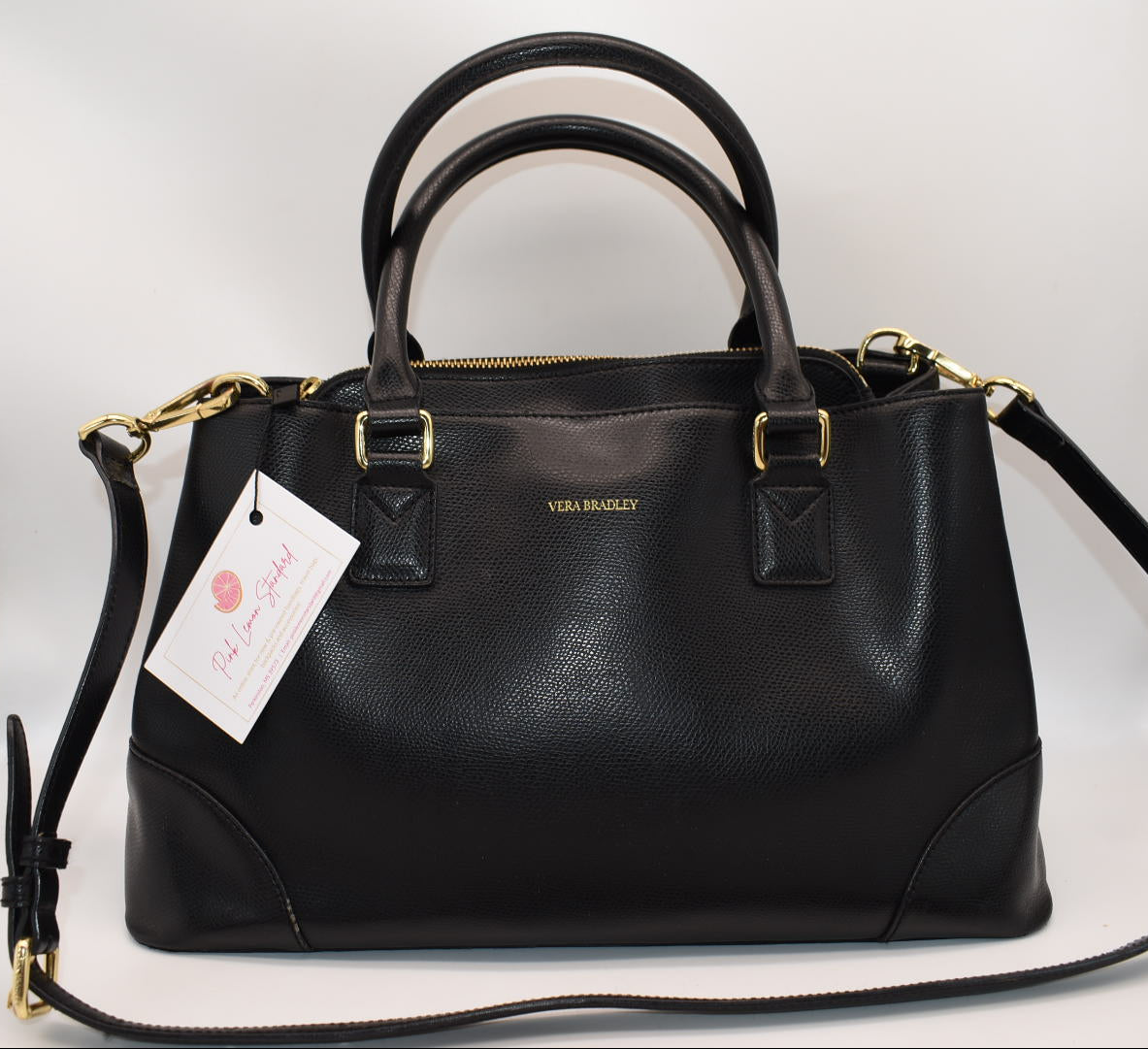 Vera Bradley Large Emma Satchel Bag in Black