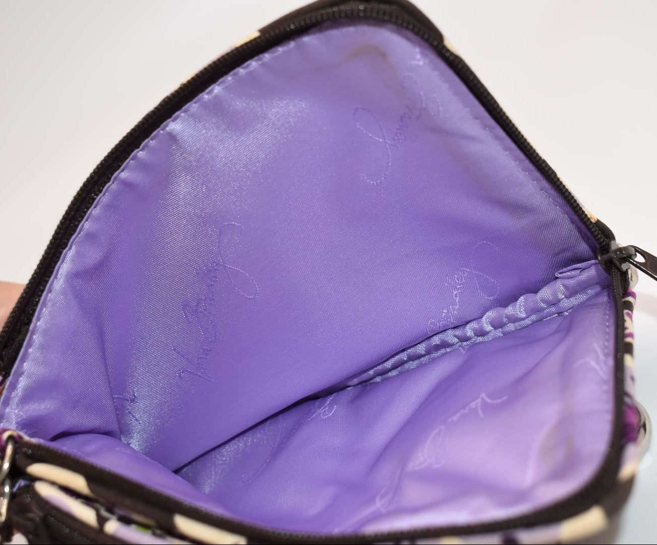 Vera Bradley Double ID Wristlet Wallet in "Plum Petals" Pattern