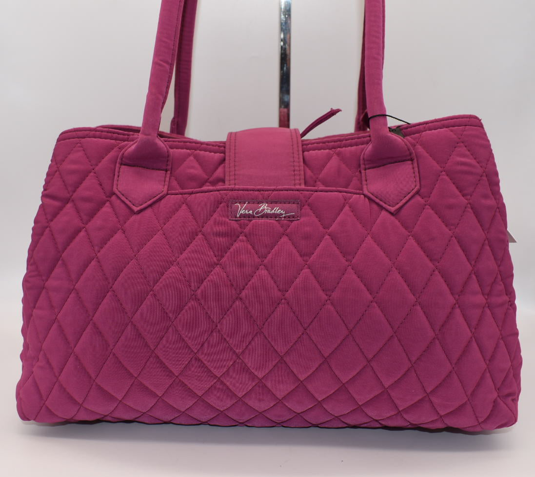 Vera Bradley Triple Compart Buckle Satchel Bag in Microfiber