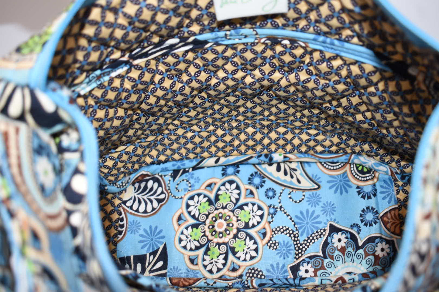 Vera Bradley On-the-Go Convertible  Shoulder Bag in "Bali Blue" Pattern