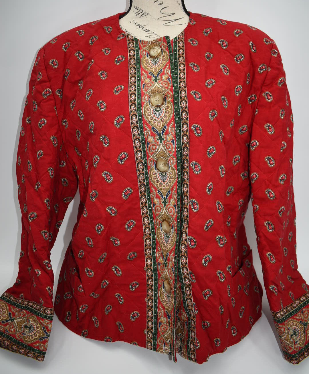 Vintage Vera Bradley Quilted Medium Jacket in "Apple Red - 1991" Pattern