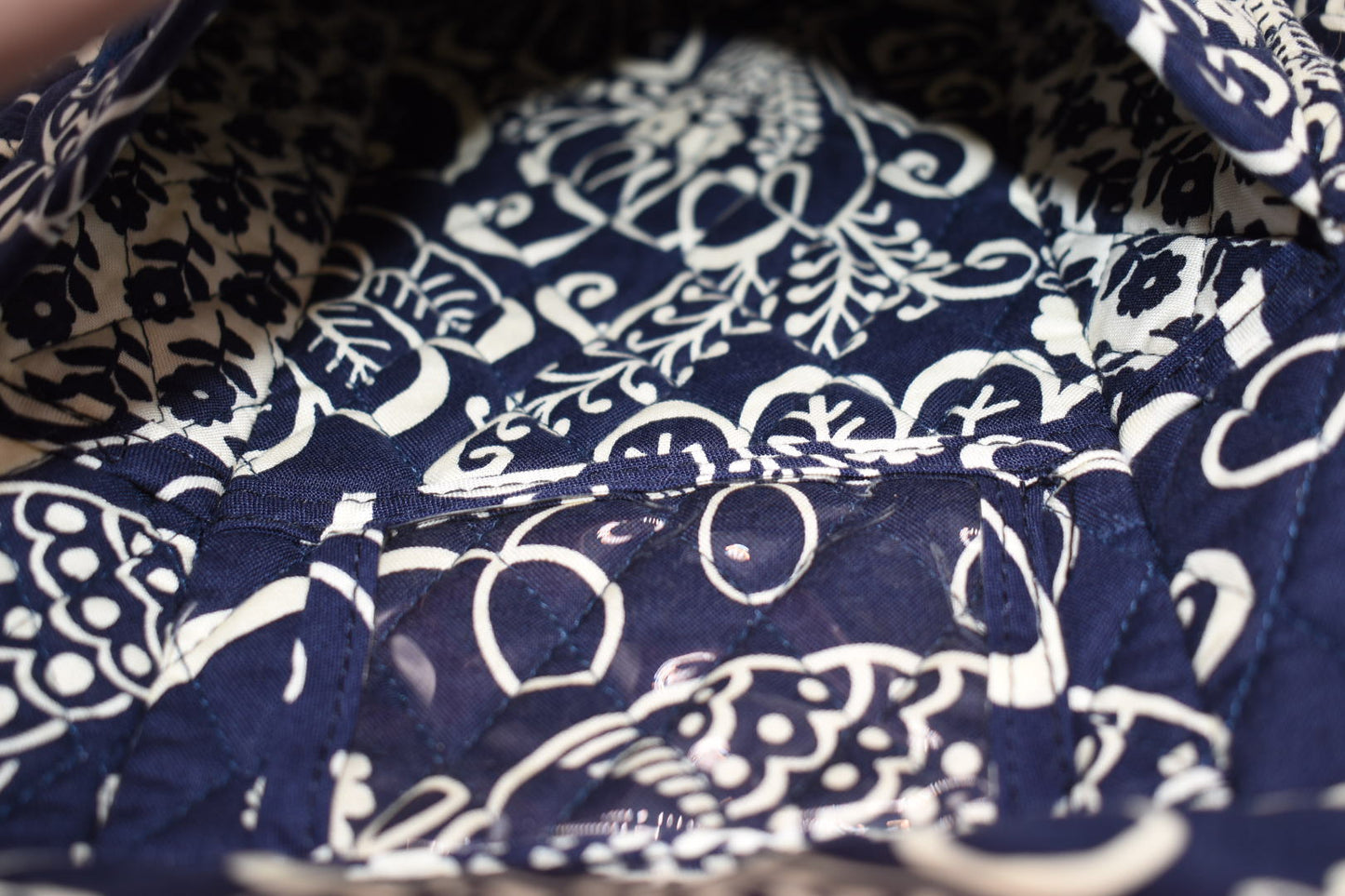 Vera Bradley Large Ultimate Backpack in "Twirly Birds- Navy" Pattern