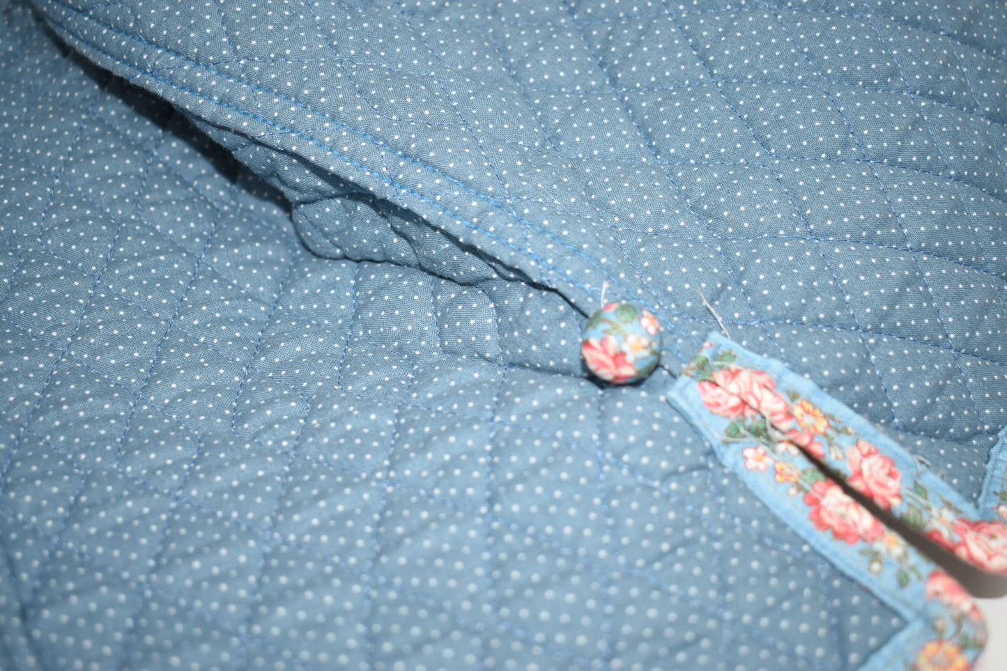 Vintage Vera Bradley Large Cropped Jacket in "Sky Blue Paisley -1987" Pattern