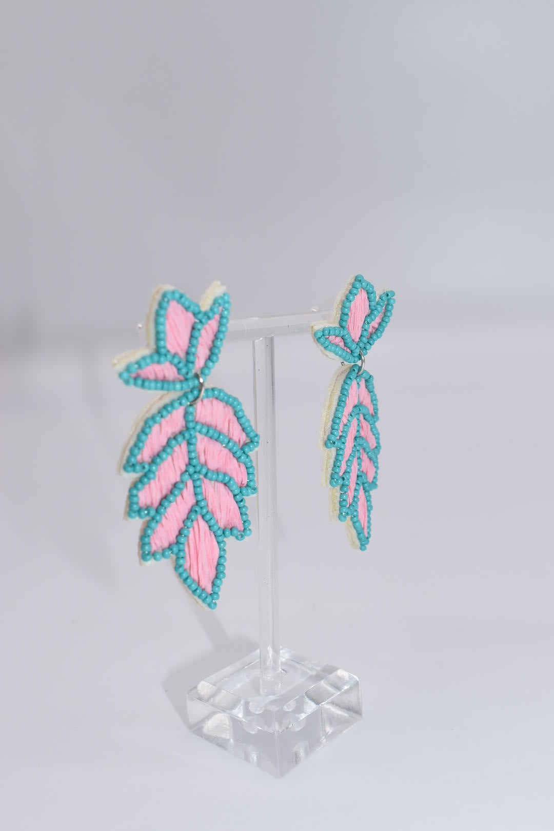 Statement Earrings: Pink & Blue Tropical Drop Earrings