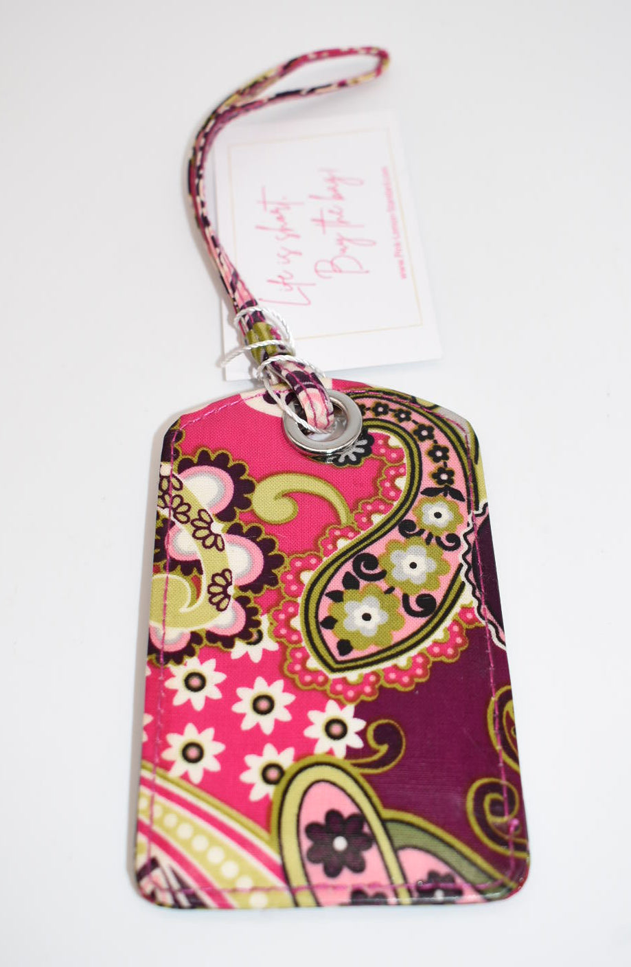 Vera Bradley ID Luggage Tag in "Very Berry Paisley" Pattern
