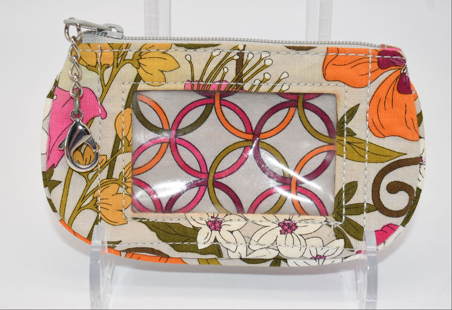 Vera Bradley Clip Zip ID Case in "Tea Garden" Pattern