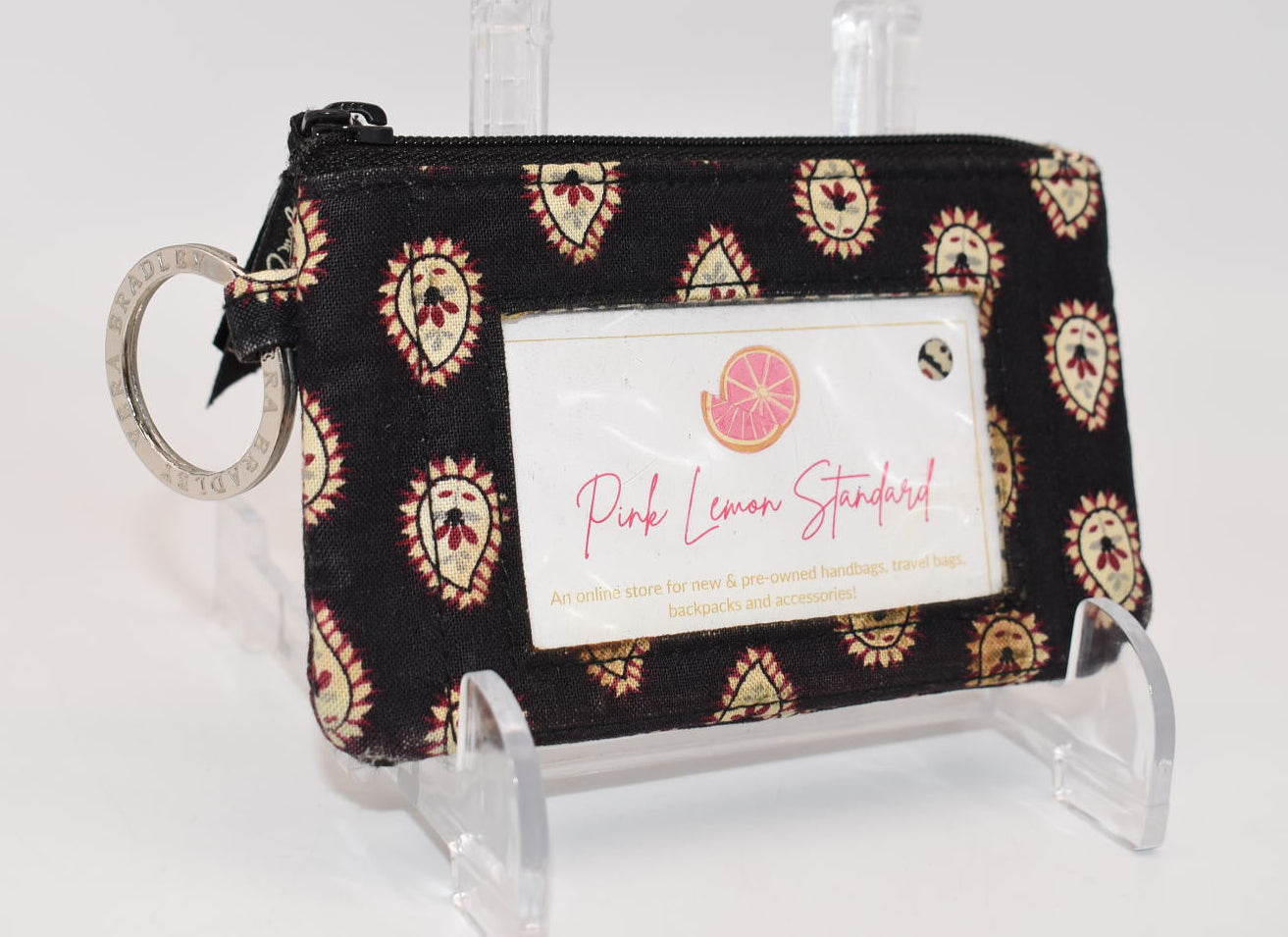Vera Bradley Zip ID Case in "Classic Black" Pattern