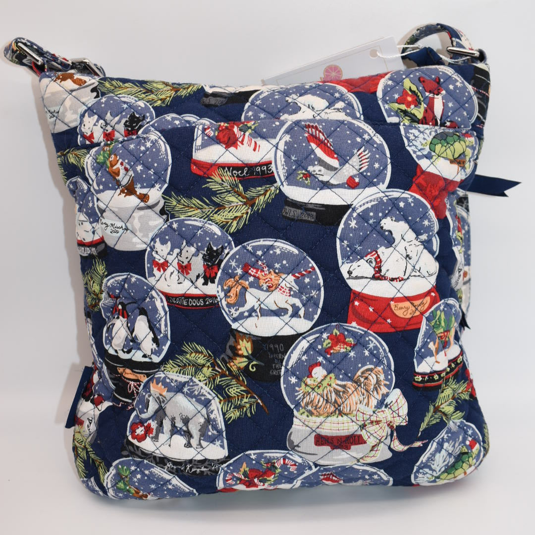 Vera Bradley in Triple Zip Hipster Crossbody Bag "Snow Globes" Pattern