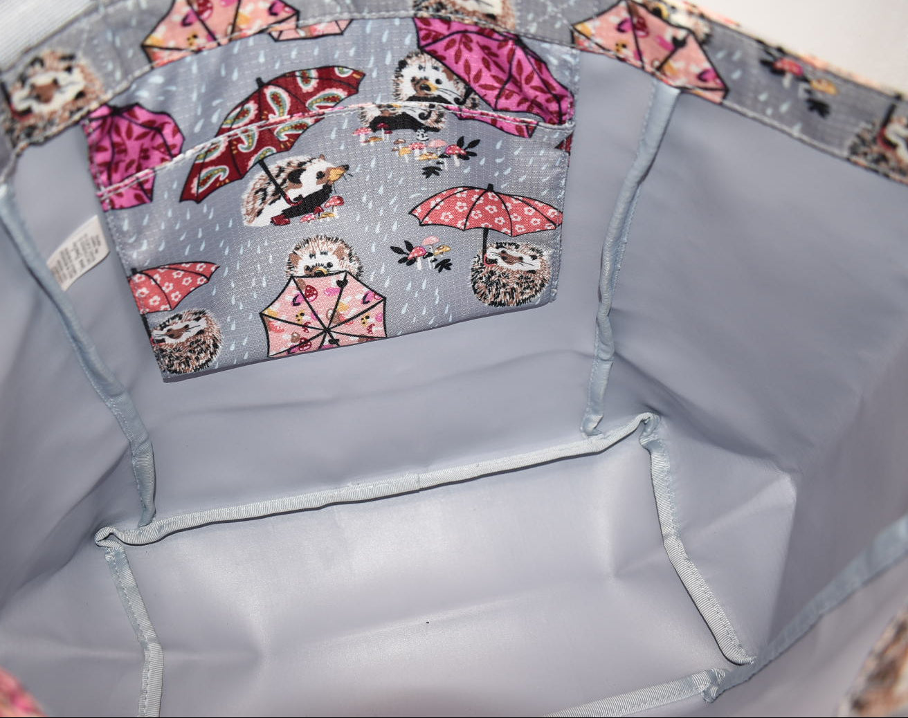 Vera Bradley Medium Family Tote Bag in "It's Raining Hedgehogs" Pattern