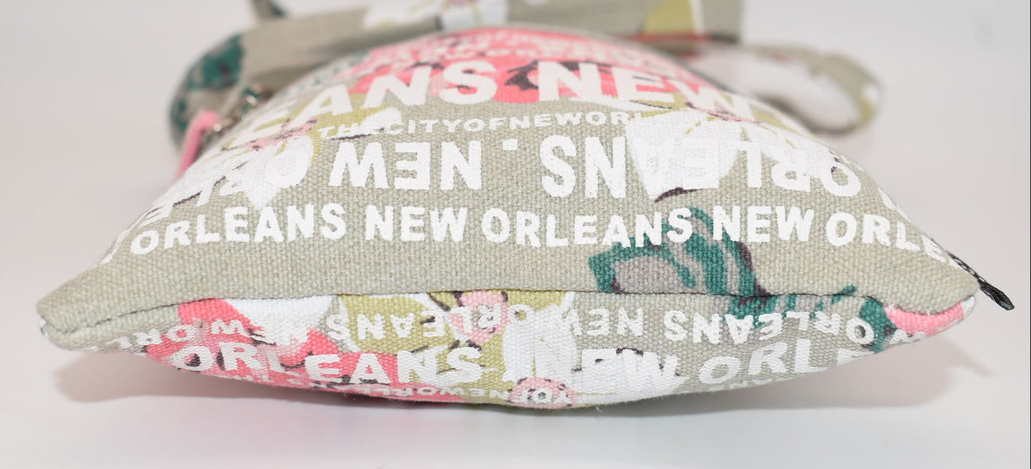 RR (Robin Ruth) Canvas Crossbody Bag in "New Orleans Floral" Pattern