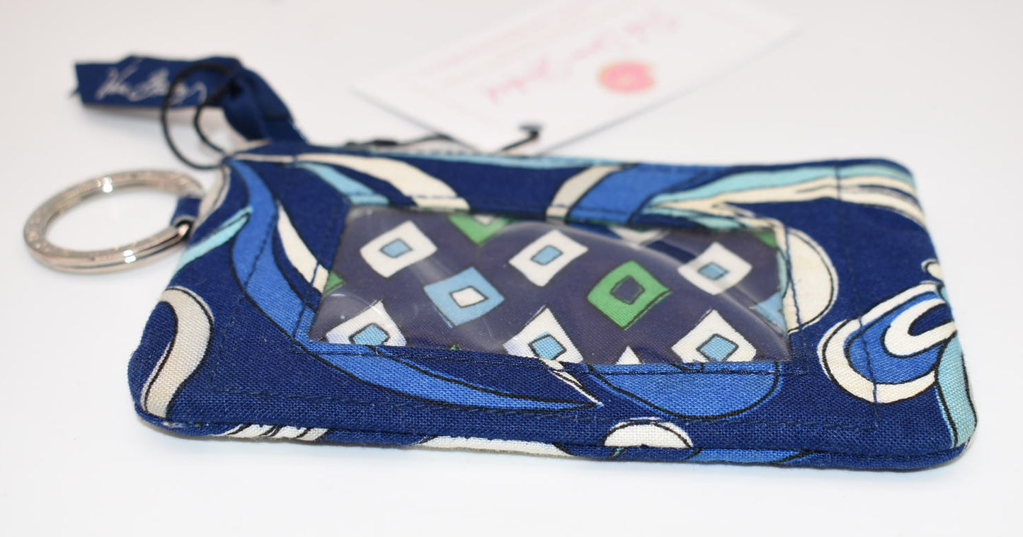 Vera Bradley Zip ID Case in "Mediterranean Blue " Pattern