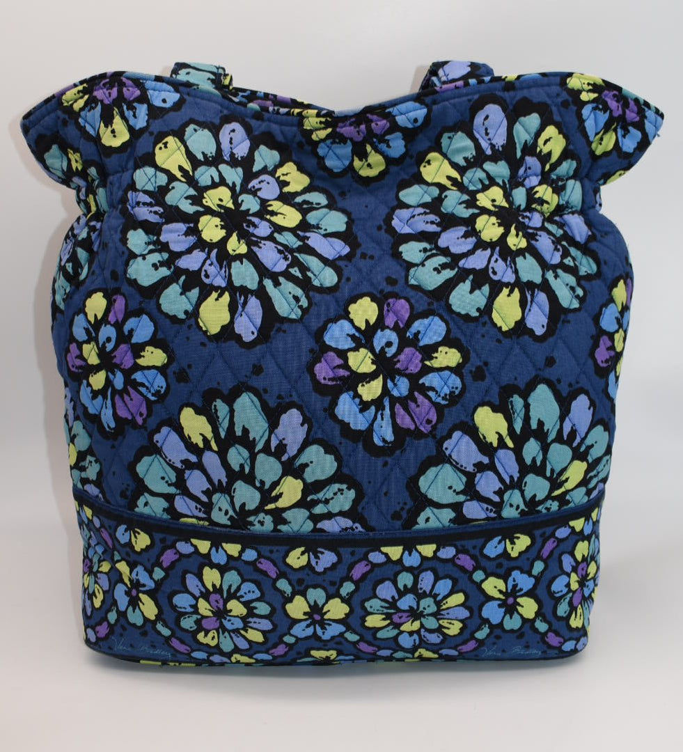 Vera Bradley Laura Large Shoulder Tote Bag in "Indigo Pop" Pattern