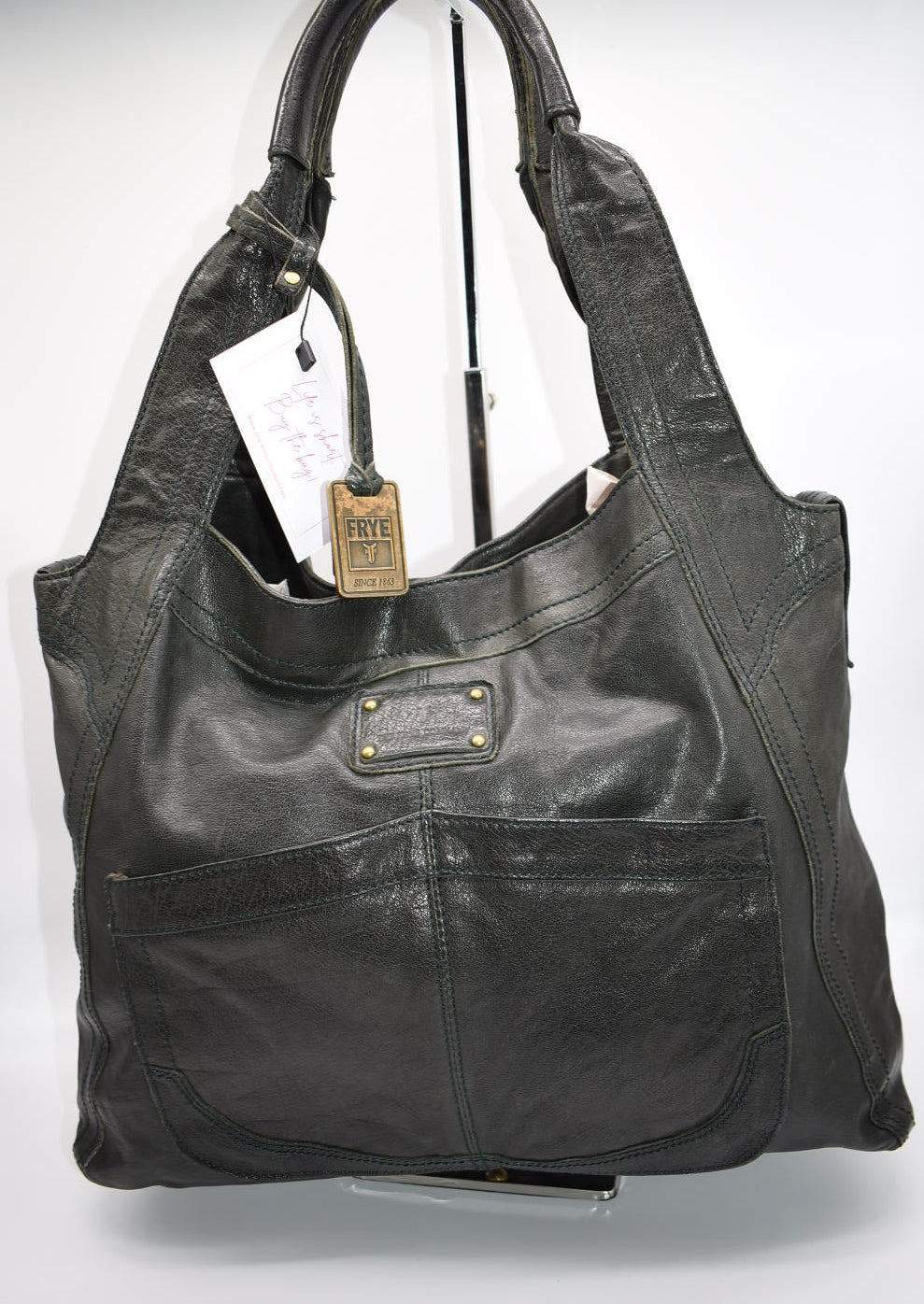 Frye Black Leather Alex Softy Slouch Shoulder Bag