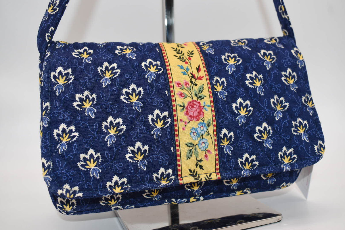 Vintage Vera Bradley Shoulder Bag in "Maison Blue" Pattern