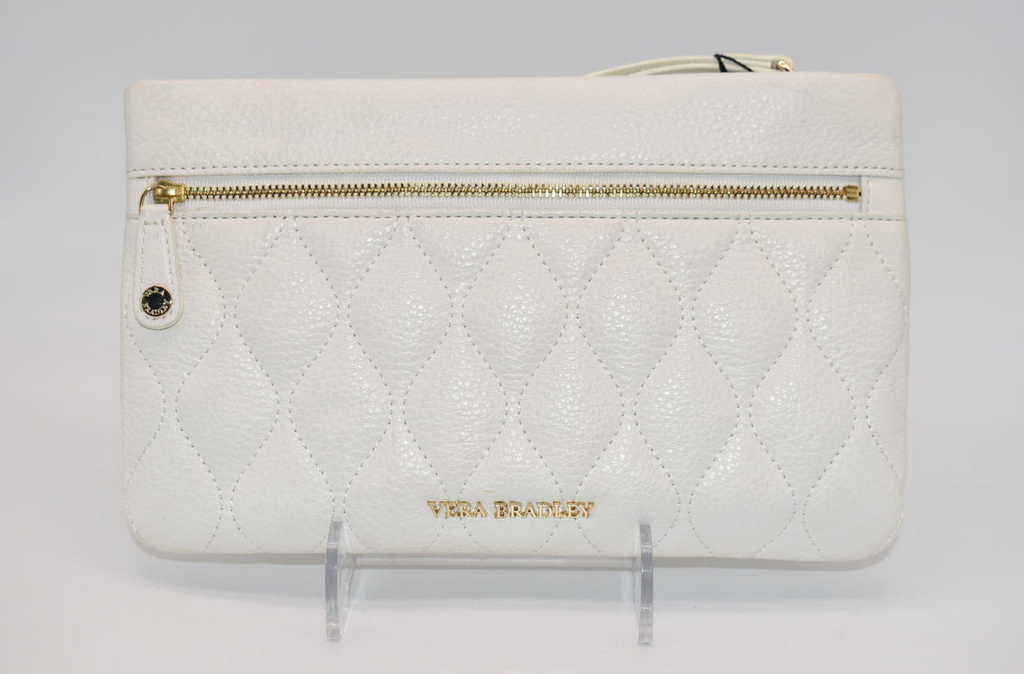 Vera Bradley Quilted Mia Leather Wristlet in White