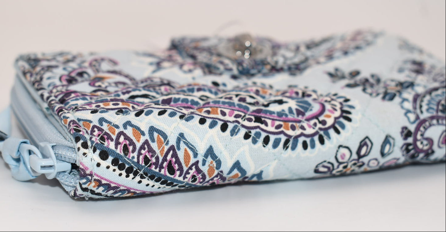 Vera Bradley RFID Turnlock Wallet in "Soft Sky Paisley" Pattern