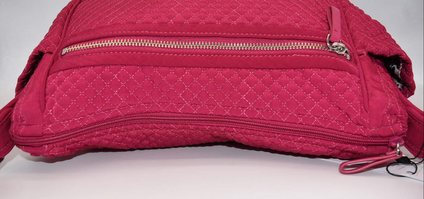 Vera Bradley Microfiber On The Go Convertible Shoulder Bag in Passion Pink