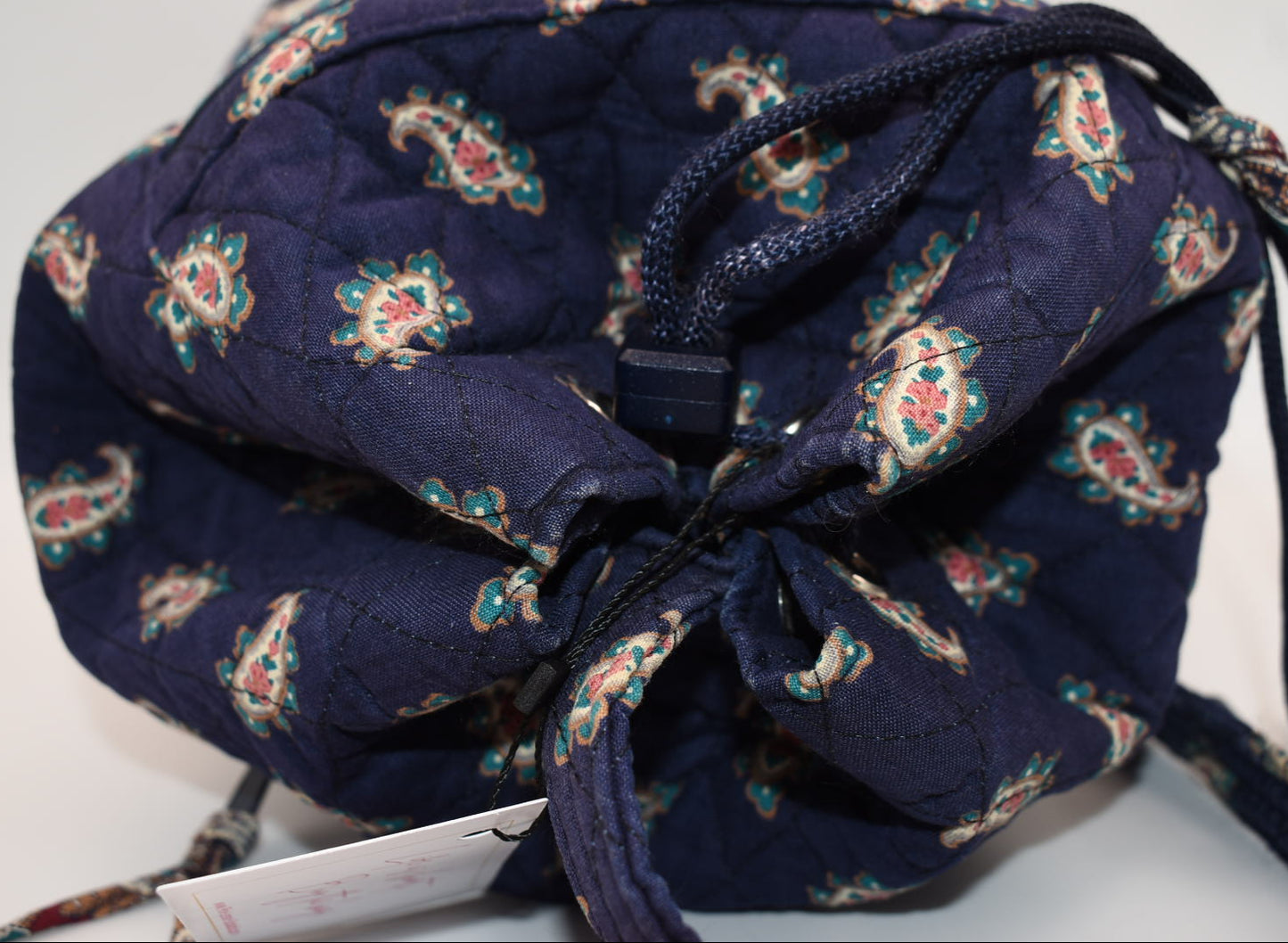 Vintage Vera Bradley Drawstring Sling Bag in "Navy -1991" Pattern