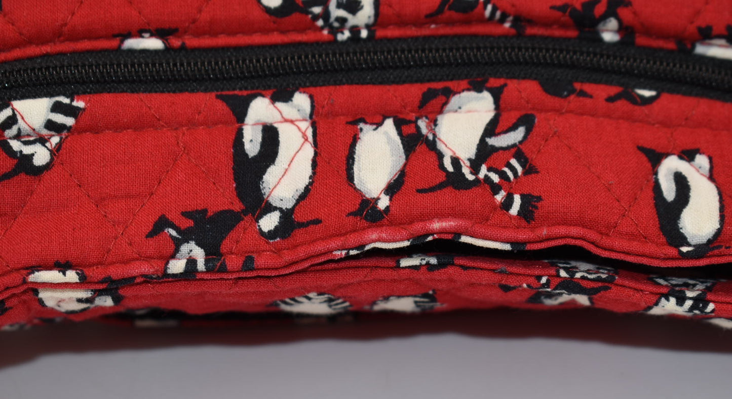 Vera Bradley Triple Zip Hipster Crossbody Bag in "Playful Penguins" Pattern
