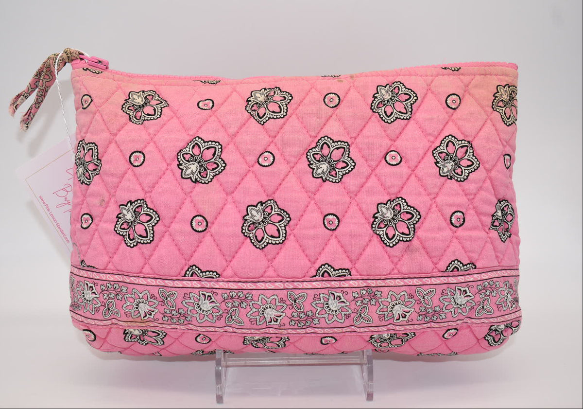 Vera Bradley XL Cosmetic Bag in "Pink Bandana" Pattern
