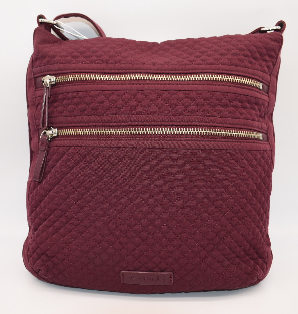 Vera Bradley Microfiber Triple Zip Hipster Crossbody Bag in "Hawthorn Rose"