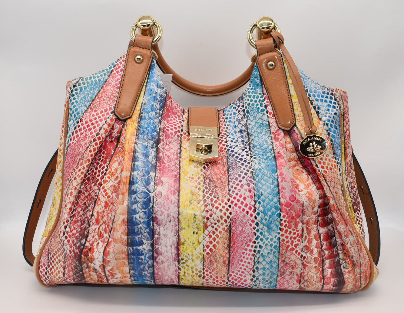 Brahmin Elisa Hobo Satchel Bag in "Dove Coronado"