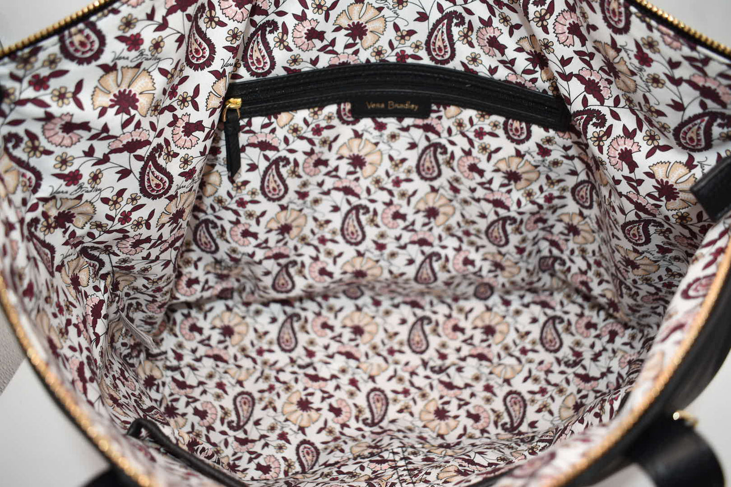 Vera Bradley Large Leather Charlie Tote Bag in Black