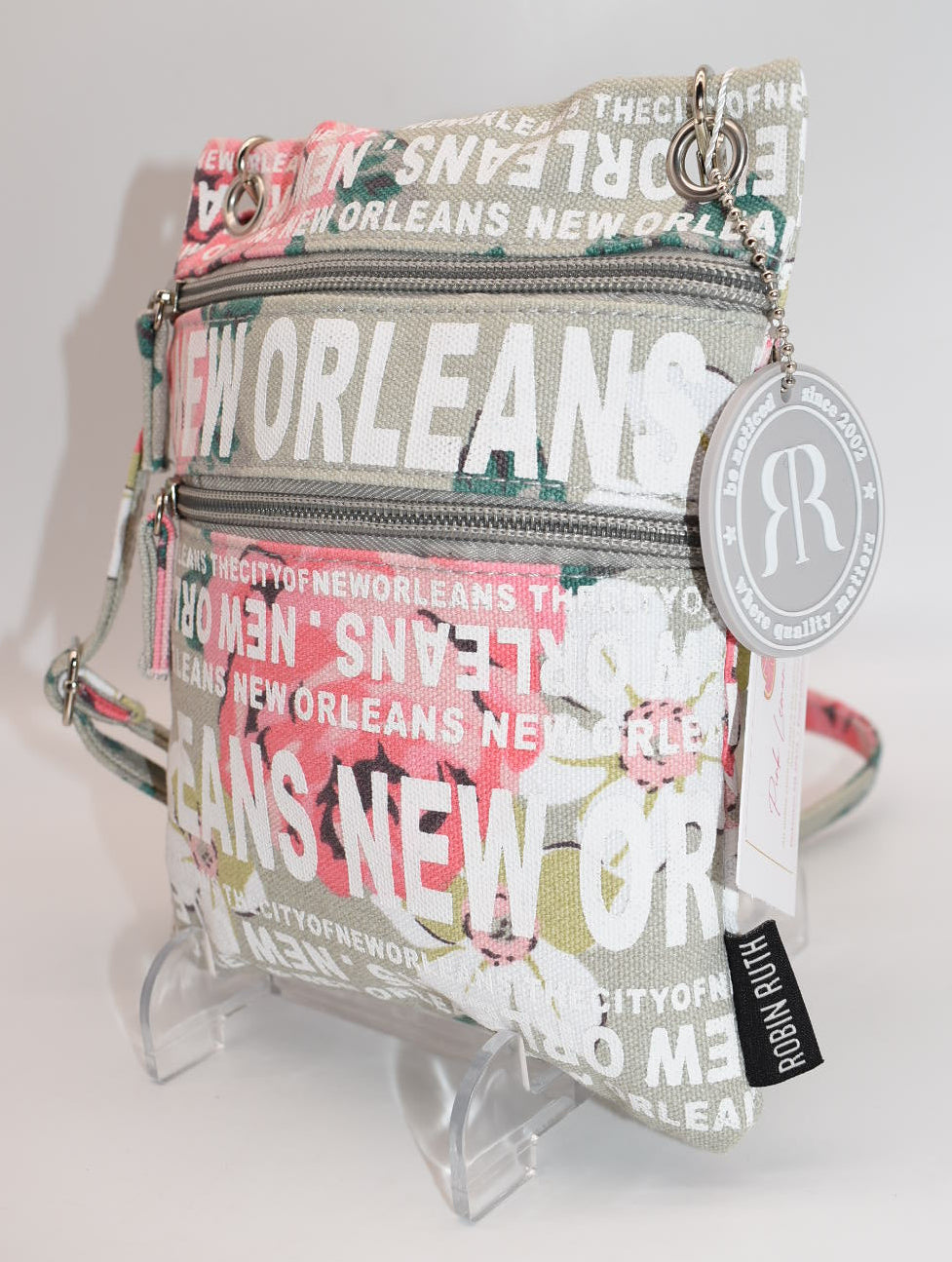 RR (Robin Ruth) Canvas Crossbody Bag in "New Orleans Floral" Pattern