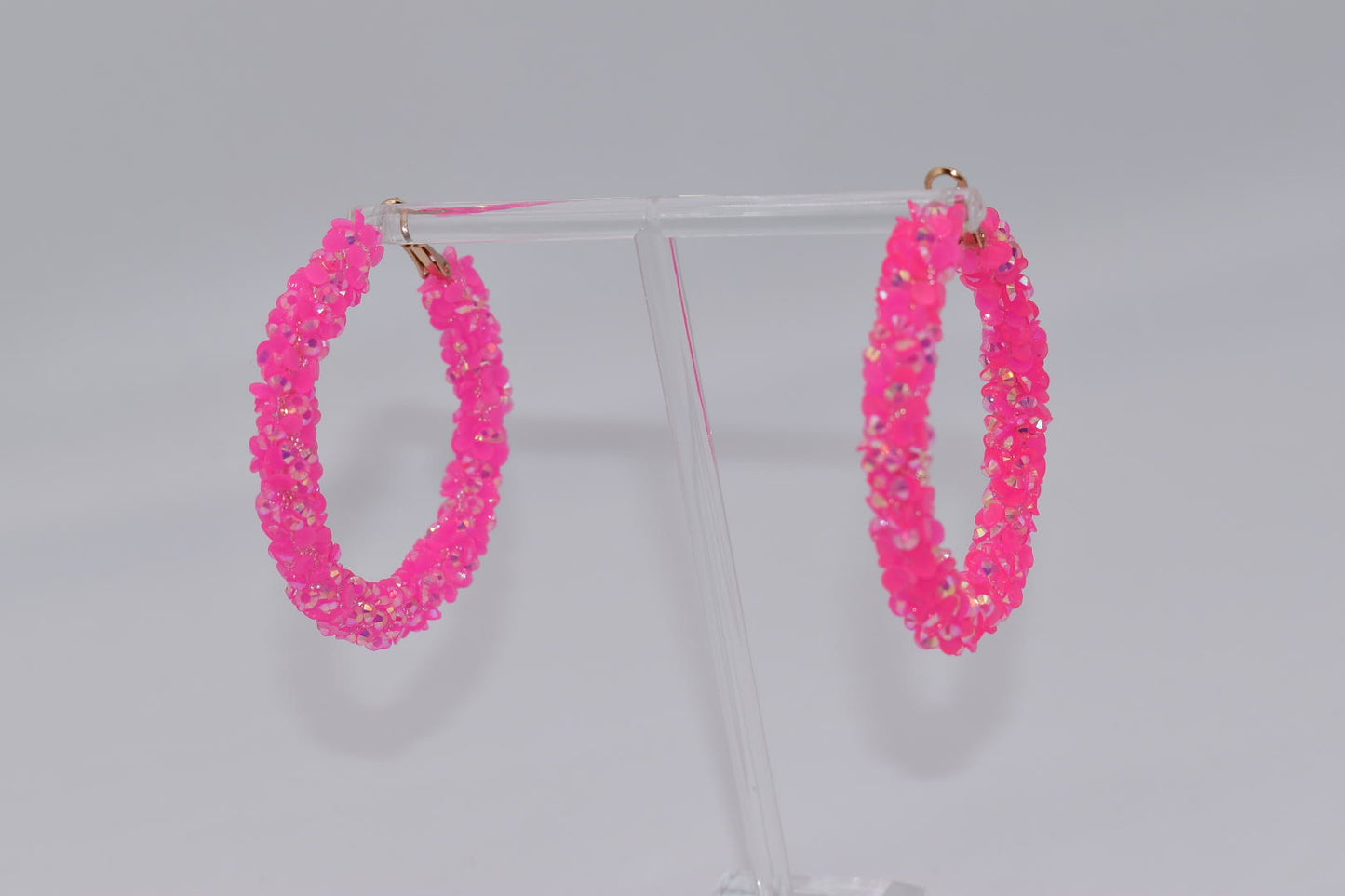Statement Earrings: HOT Pink Hoop Earrings